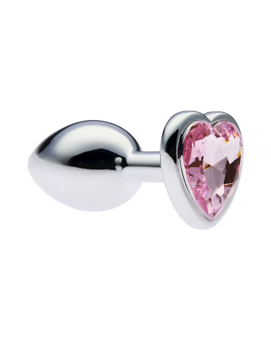 Kink-SteelPlatedHeartSMALLJewelledButtplug72mmx30mmWeight115g