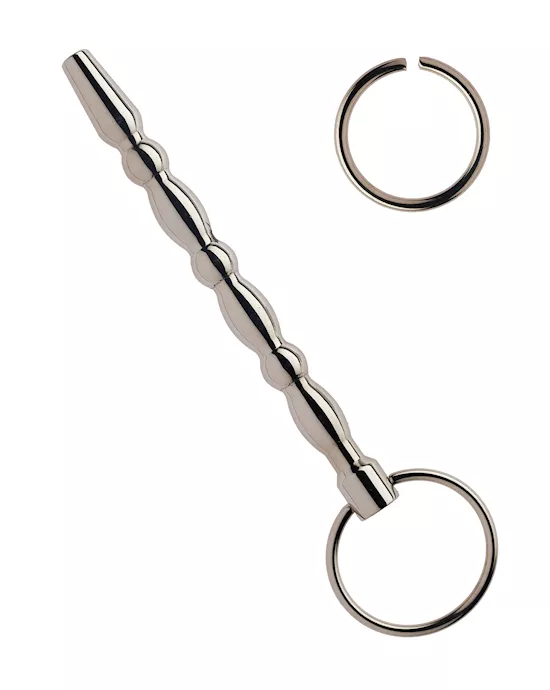 Kink-LongStainlesssSteelRippledPenisPlug130mmx10mmWeight62g