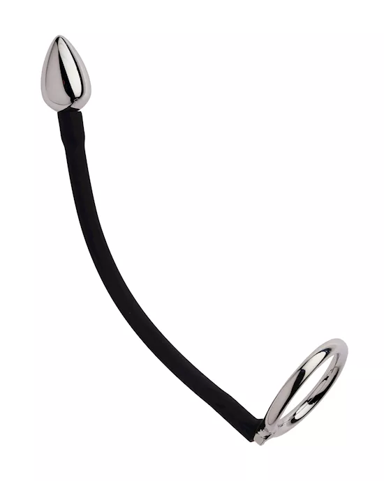 Kink-StainleSteelandSiliconeCRingandAnalHookwith1Ball27mmX50mm