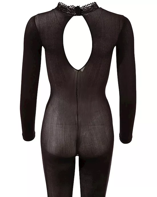 Catsuit With Lace Collar S/m