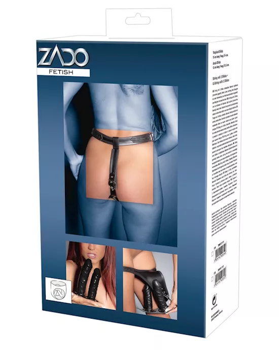 Leather Dual Dildo Briefs