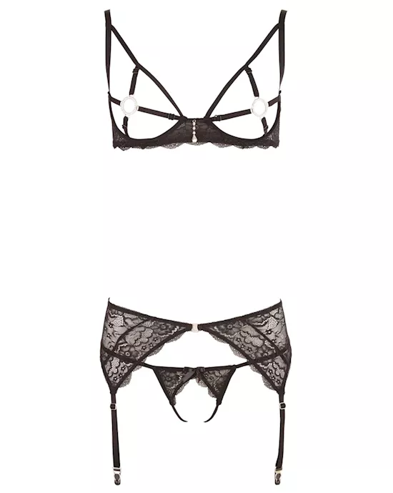 Serena Suspender Set With Gems