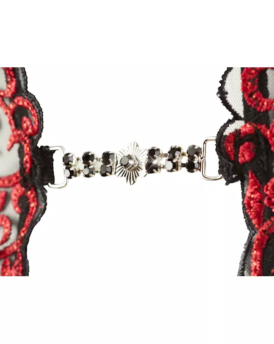 Embroidered Suspender Set