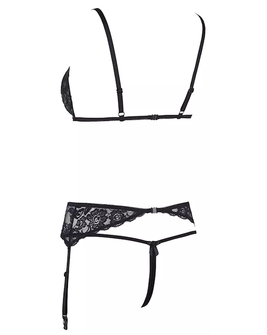 Peek-a-boo Lace Suspender Set
