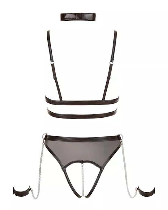 Wetlook Bodysuit With Choker