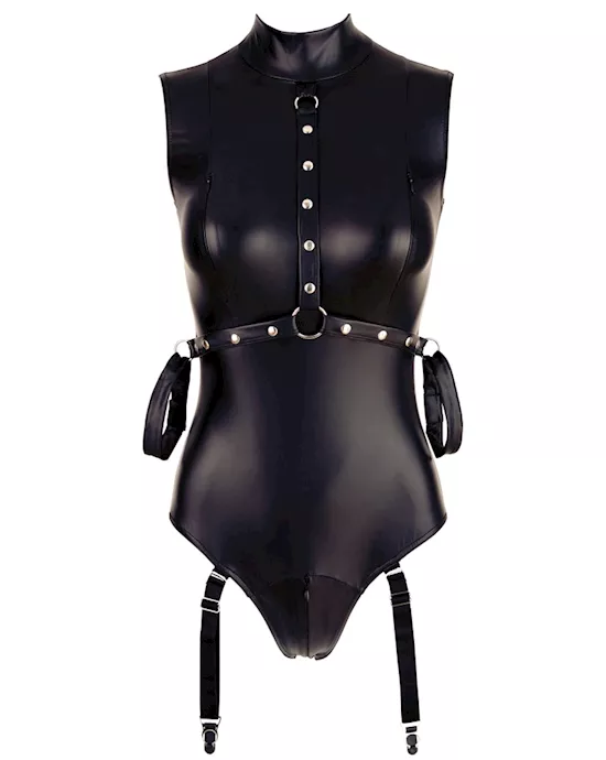 Matte Bodysuit With Suspenders