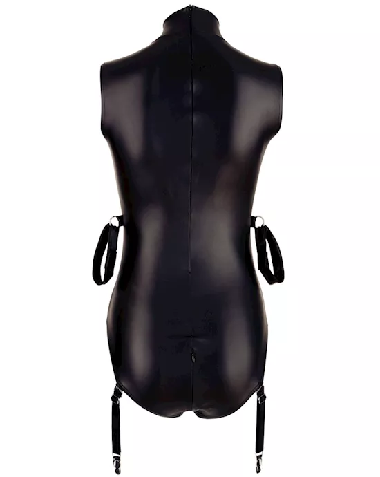 Matte Bodysuit With Suspenders