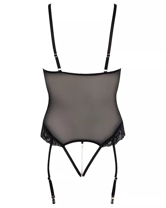 Open Cup Lace Scalloped Bodysuit