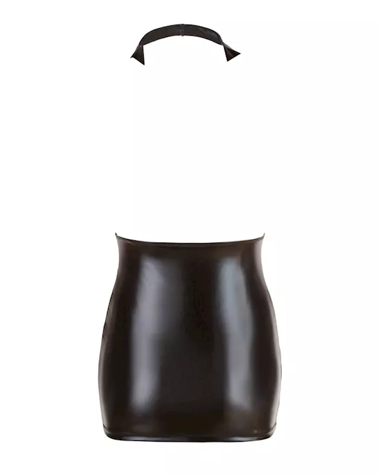 Deep V Wetlook Mini Dress