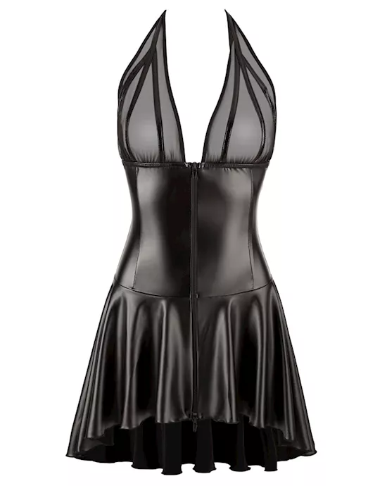 Full Zip Wetlook Dress
