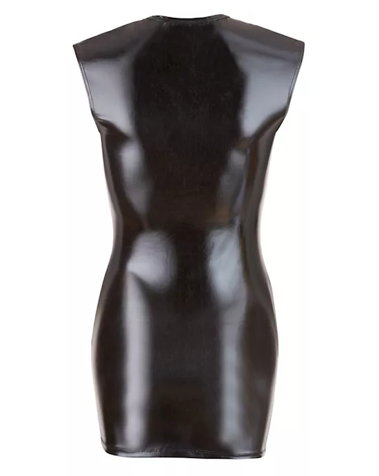 Wetlook Dress With 2-way Zip