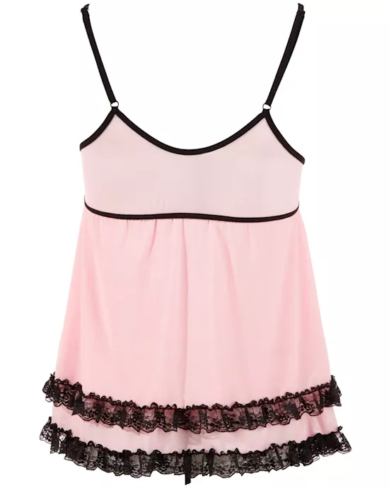 Babydoll Powernet With Lace