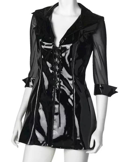 Alexa Vinyl And Mesh Dress