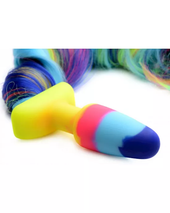 Tailz Rainbow Unicorn Tail Anal Plug - 24 Inch