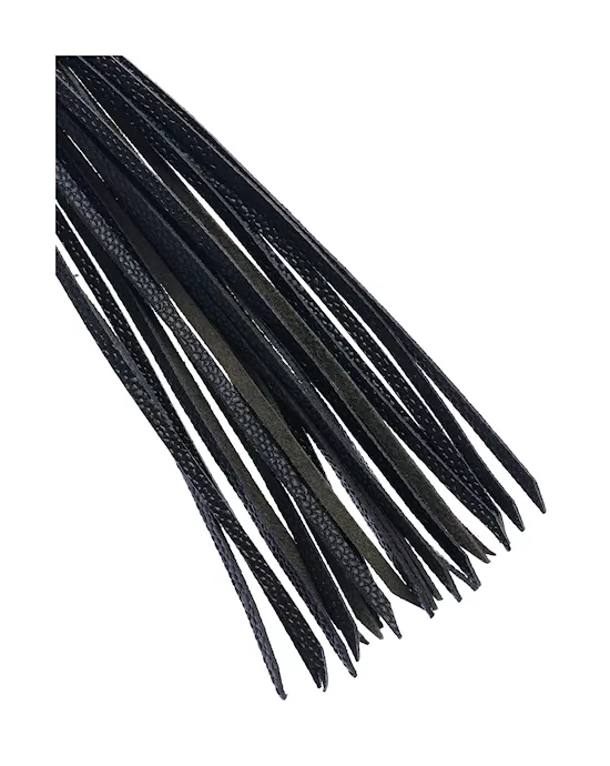Bound X Leather Flogger With Round Grip Handle