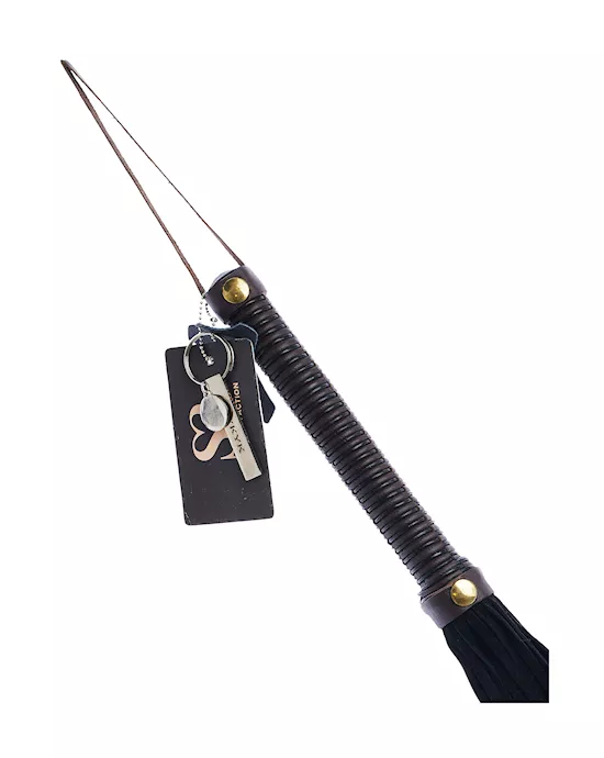 Bound X Suede Flogger With Cord Handle