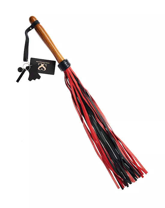 BoundXCalfLeatherFloggerwithWoodenHandle