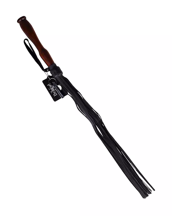 BoundXNubuckLeatherFloggerwithDarkWoodenHandle