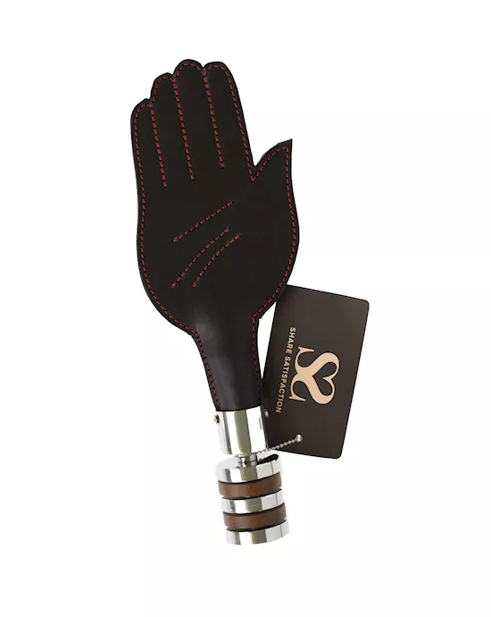 HandPaddlewithBrownNubuckLeatherHandleGold