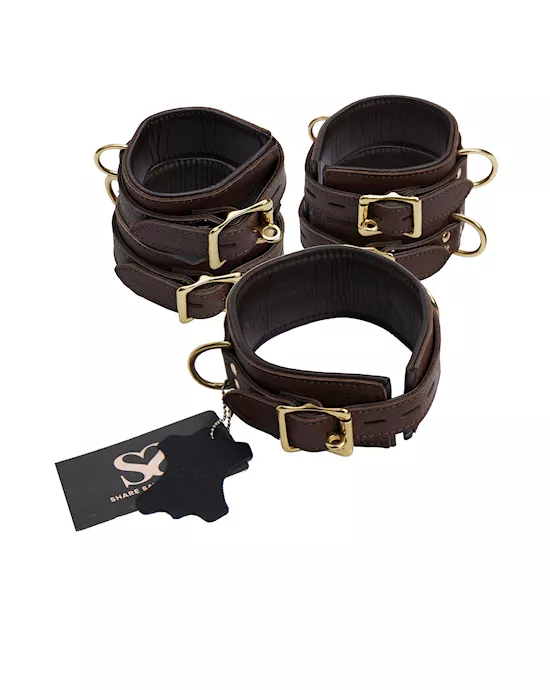 BoundXCalfskinCuffsandCollarSet