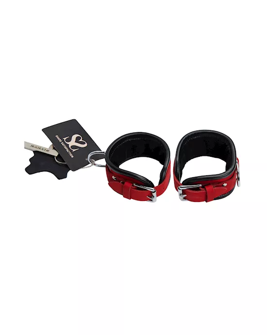 Bound X Rounded Nubuck Leather Wrist Cuffs