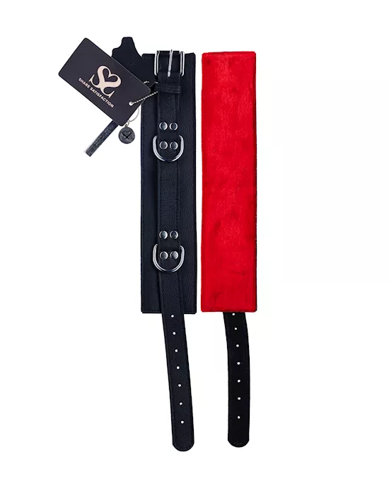 Bound X Textured Leather Ankle Cuff With Fur Lining