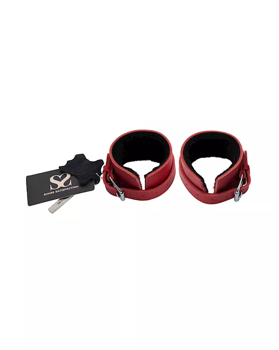 Bound X Textured Leather Wrist Cuff With Fur Lining