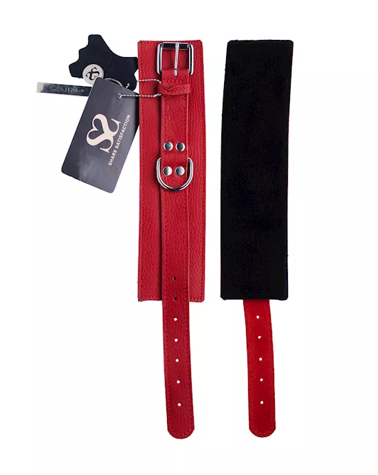 Bound X Textured Leather Wrist Cuff With Fur Lining