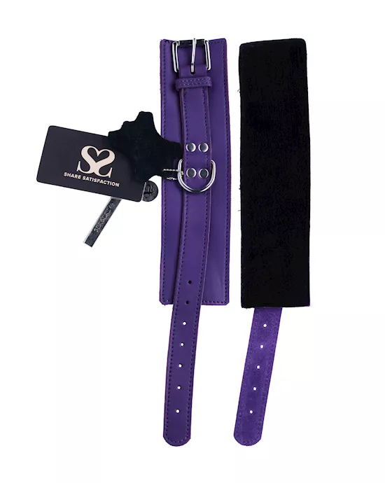 Bound X Textured Leather Wrist Cuff With Fur Lining