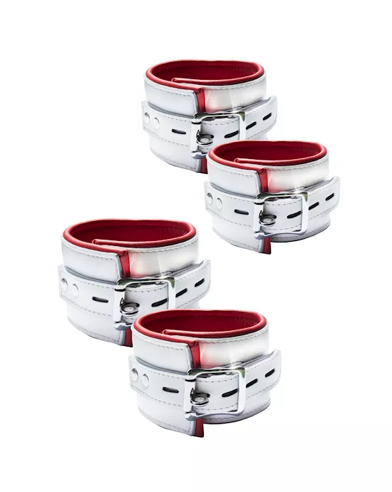 BoundXLeatherNurseWristandAnkleCuffSet