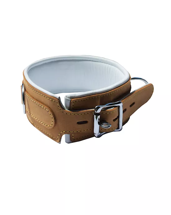 Bound X Caramel Leather Cuffs And Collar Set