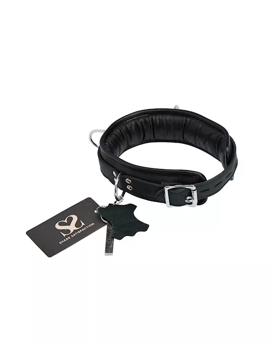 Bound X Padded Cuffs And Collar Set With Silver Hardware