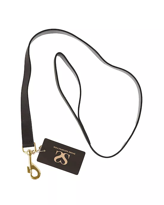BlackNubuckLeatherPlainLeash100cm