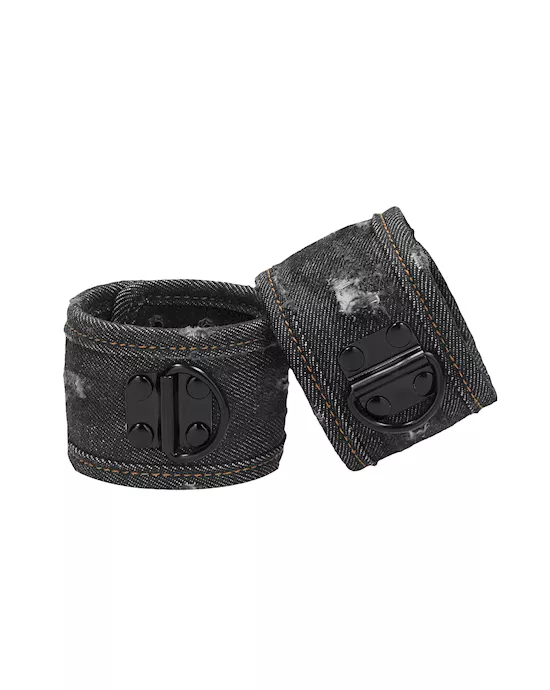 Denim Ankle Cuffs - Roughened Denim Style