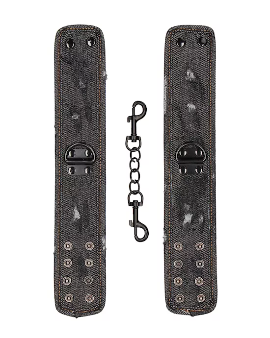 Denim Ankle Cuffs - Roughened Denim Style