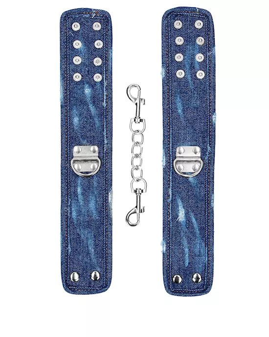 Denim Ankle Cuffs - Roughened Denim Style