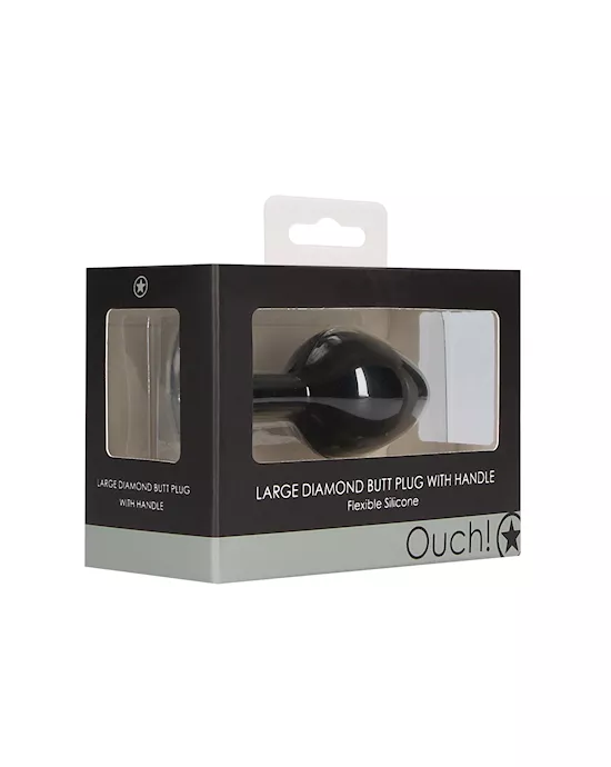 Diamond Butt Plug With Handle - 3.4 Inch
