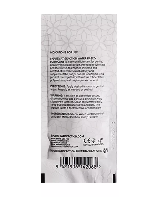 Share Satisfaction Water Based Lubricant