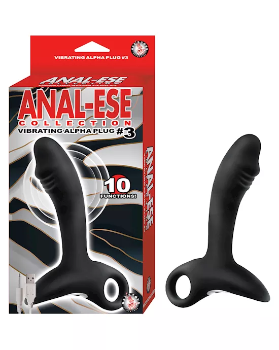 ANAL-ESECOLLECTIONVIBRATINGALPHAPLUGNo3-BLACK