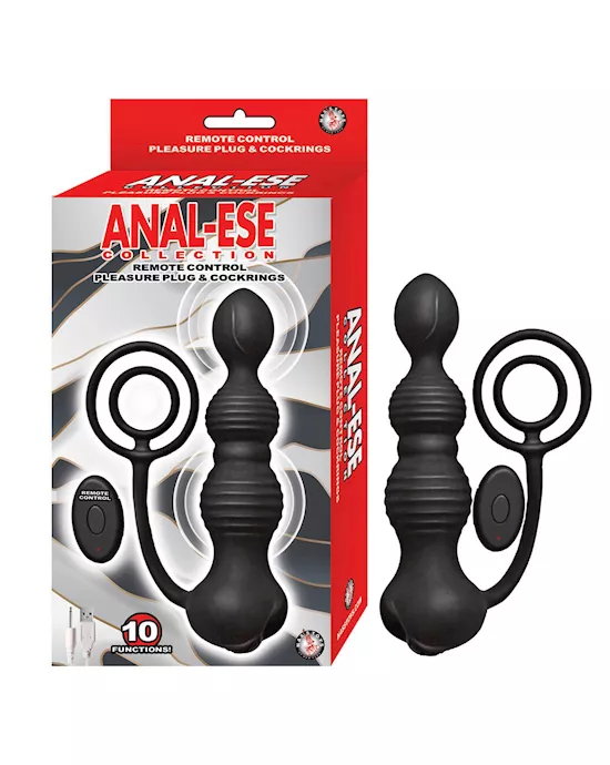 ANAL-ESEREMOTECONTROLPLEASUREPLUGCOCKRINGS-BLACK