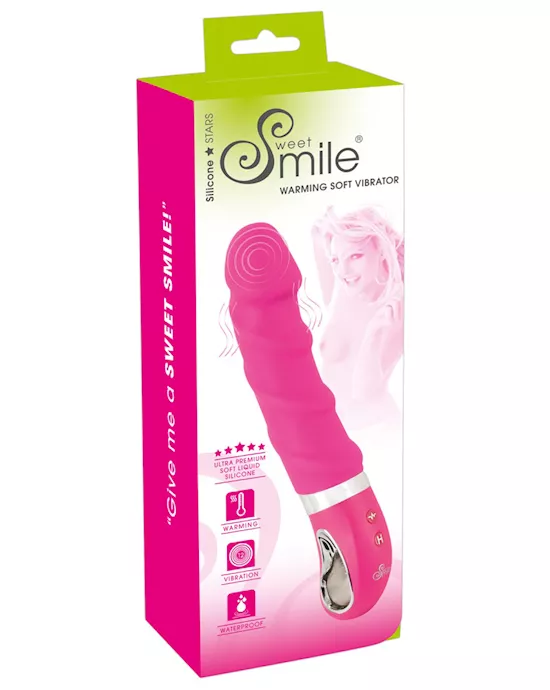 Sweet Smile Warming Soft Vibrator Pink - 8.9 Inch