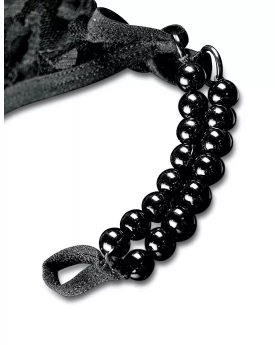 Hookup Panties Crotchless Pleasure Pearls - O/s