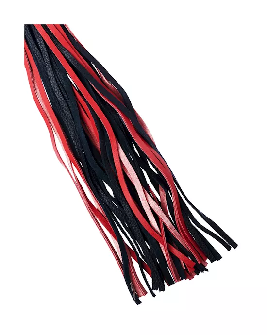 Bound X Calfskin Flogger With Spiral Metal Handle