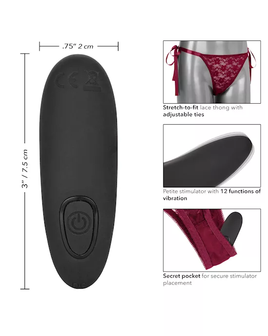 Remote Control Lace Thong Set - One Size