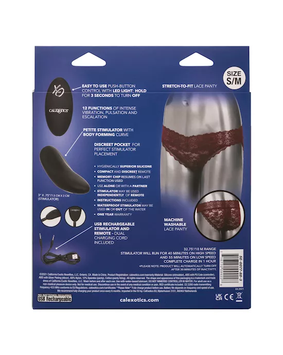 Remote Control Lace Panty Set - L/xl