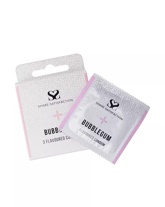 Share Satisfaction Bubblegum Flavoured Condom - 3 Pack