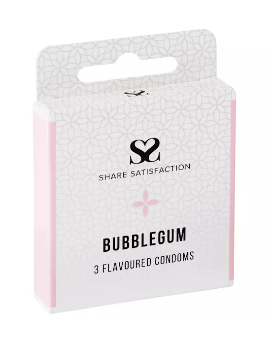 Share Satisfaction Bubblegum Flavoured Condom - 3 Pack