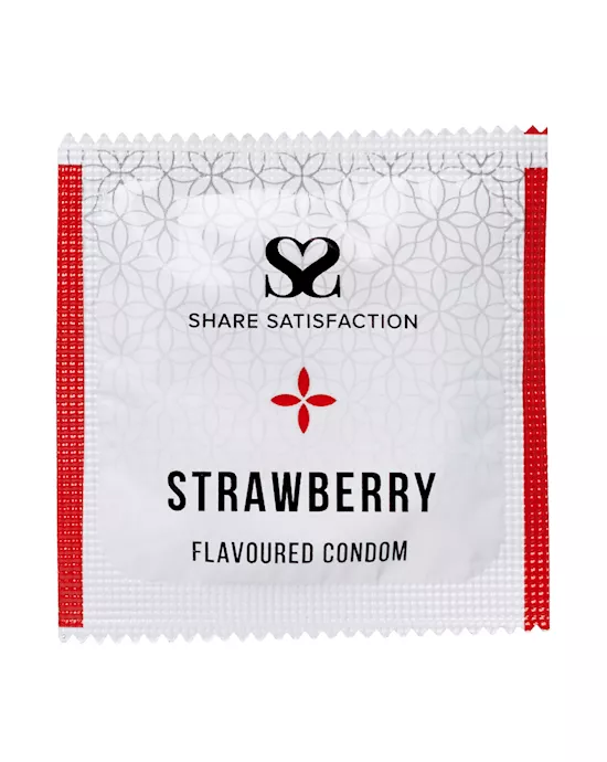 Share Satisfaction Strawberry Flavoured Condom - 3 Pack