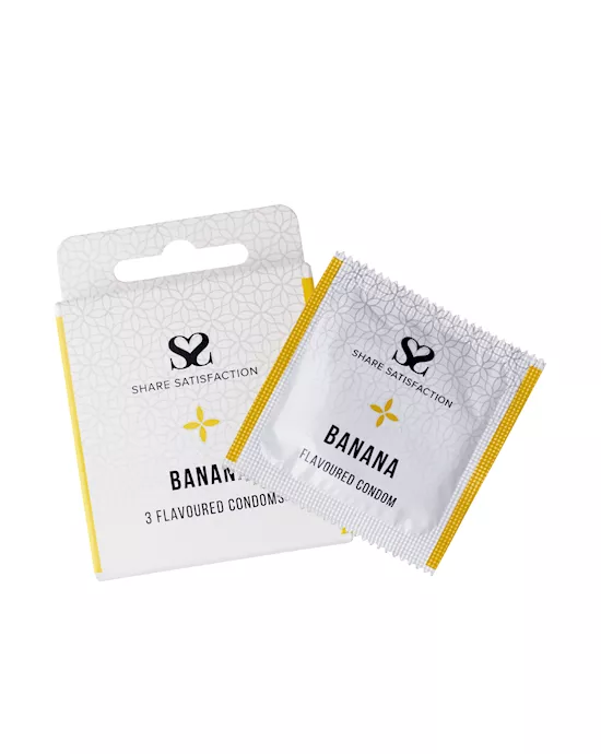 Share Satisfaction Banana Flavoured Condoms - 3 Pack