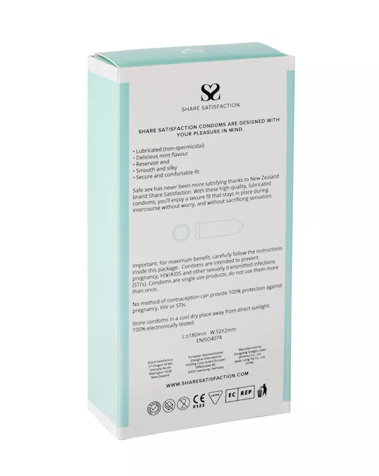 Share Satisfaction Mint Flavoured Condoms - 12 Pack